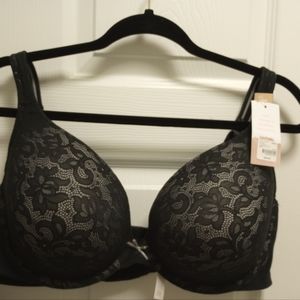 New Cacique Boost Plunge Bra Black/Tan Lace 42DD